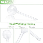 Pynqdfu 8 Pcs Clear Plant Watering Globes,Plastic Self Watering Bulbs Ball,Garden Water Device for Plant Indoor Outdoor(Small)