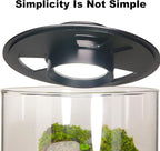 Desktop Glass Plant Terrarium with Grow Light (H:9.8" D:5.9"), for Succulent, Moss, Miniature Gardening Landscape, Betta Fish Tank, Office Home Decoration, Plant Lovers Gifts