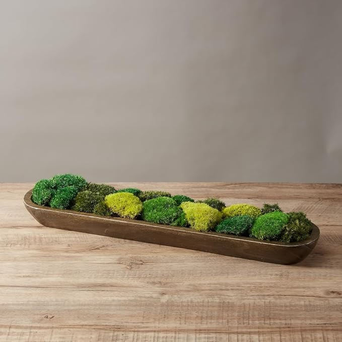 Only Moss No Bowl 4 Color Mix Pack Preserved Pole Moss Pillow Bun Cushion Natural Decorative Green DIY Kit Art Wall Florist Easter Decor (1.5 sq.ft, Green-A,B,C,D)