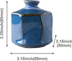 Wazakura Minoyaki Ceramic Small Ikebana Flower Bud Vase Made in Japan, Handpainted Floral Arrangement Pottery Supplies Hexagon Shaped Blue Vase - Hexagon Shaped Blue Vase