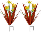 Homight Metal Agave Plant Outdoor Decoration Lily Mexican Yard Art Garden Gift Home Decor Hand Painted Metal Agave Garden Yard Statue, Outdoor Lawn Ornaments(2 Big Yellow Lilies)