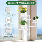Wall Mount Plant Holder Outdoor Rotating Window Plants Shelves Metal Wall Plant Stand 3 Tier Wall Planters for Indoor Plants, for Outdoor, White