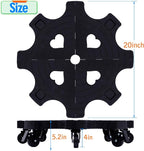 20 Inch Plant Caddy with Wheels Heavy Duty Outdoor,Indoor Rolling Plant Stand with 3inch Casters Black Heart Shaped Plant Dolly Large Potted Planter Cart for Big Flowerpots Plants Pots