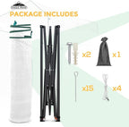 EAGLE PEAK 9x4 Portable Walk in Greenhouse, Pop Up Indoor Outdoor Greenhouse, Green House Kit with Zippered Roll-Up Doors and Windows, Lean-to Design, PE Cover, Clear/White