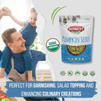 Sunbest Natural Organic Raw Pumpkin Seeds - 2 lb Bulk Bag (32 oz) – USDA Organic, Unsalted Shelled Pepita Seeds – Gluten-Free, Non-GMO, Vegan, Kosher