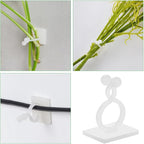 100pcs Wall Plant Clips for Climbing Plants Self Adhesive Clips Plant Hooks for Wall Fixture Clips Plastic Clips Cable Plant Holder Green&White (100, White)