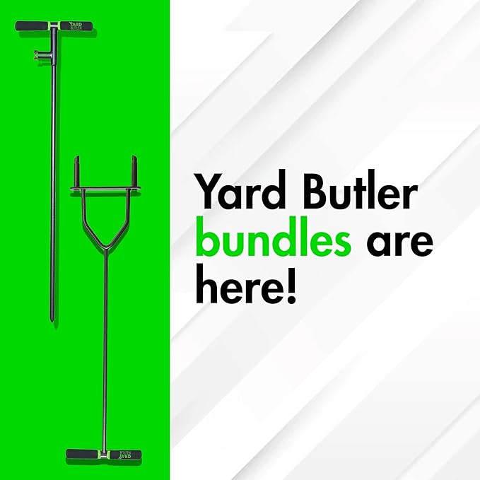 Yard Butler Aerator & Irrigator Bundle, IBDB-1 - Lawn Care Tool for Aerating - Long-Handled - Power-Coated Steel Construction - Comfortable Cushioned Handles Garden Tool - Easy to Use