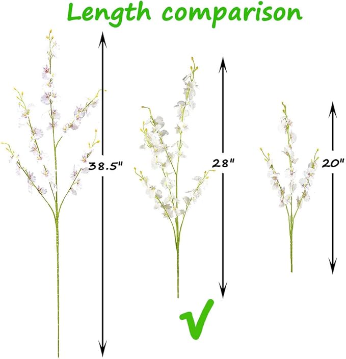 Silk Flowers in Bulk Wholesale Artificial Orchids, 11 Pcs (Each 28”), for Wedding Festive Party Home Office Decoration, Not Include Vase