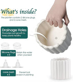 Ceramic Plant Pots,6 inch+4.7 Inch Planter Pot with Drainage Holes,Ceramic Planters for Indoor Plants,Modern Flower Pots for Indoor Outdoor Plants House & Office Décor,Cream White
