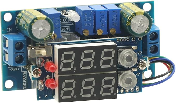 5A MPPT Solar Panel Controller DC-DC Step-Down CC/CV Charging Module with Blue Display LED Regulator Controllers