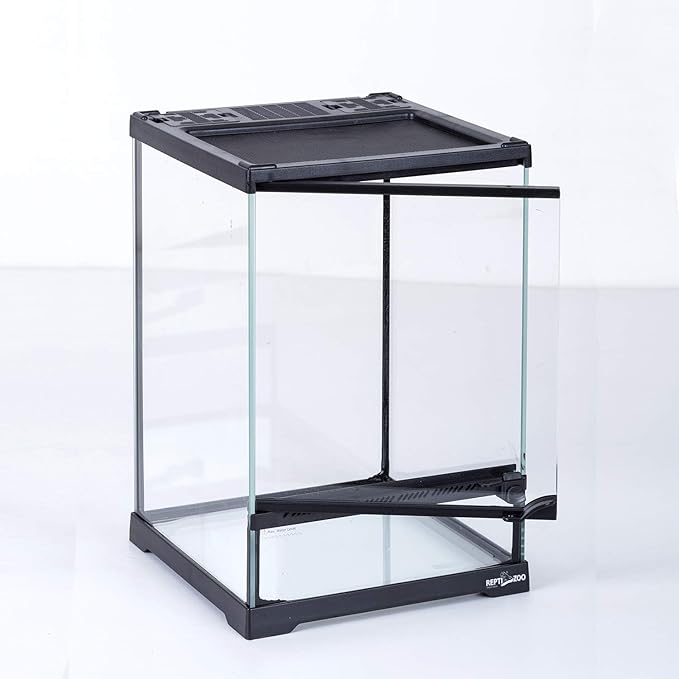 REPTI ZOO Mini Reptile Glass Terrarium,Front Opening Door Full View Visually Appealing Mini Reptile or Amphibians Glass Habitat