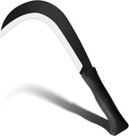 Billhook Sickle Garden Tools Machete Knife Brush Clearing Sickle Machete with Carbon Steel Blade Sickle Knife Billhook Machete Sickle for Grass, Harvest, Weeding Sickle Machete