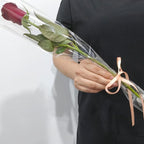 AKLVBL Flower Sleeves for Bouquets 100 Pcs Clear Single Rose Sleeve with 100 Pcs Floral Water Tubes for Bouquets and 40 Yards Light Pink Ribbon for Gift Wrapping for Gift, Florist, DIY, Wedding, Festival