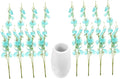 PRETYZOOM 1set Beautiful Silk Orchid Bouquet Vase Decorative Artificial Flowers for Home and Party Decoration for Living Room Bedroom Office