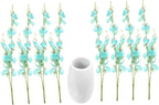 PRETYZOOM 1set Beautiful Silk Orchid Bouquet Vase Decorative Artificial Flowers for Home and Party Decoration for Living Room Bedroom Office