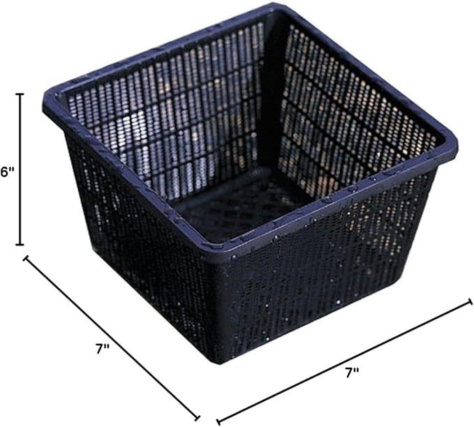 Small Water Garden Pond Aquatic Plastic Mesh Planting Basket Kit, Variety of 8 Pond Plant or Flower Planter Pots for Aquaponics, Hydroponics Slotted Mesh | Value 8 Pack