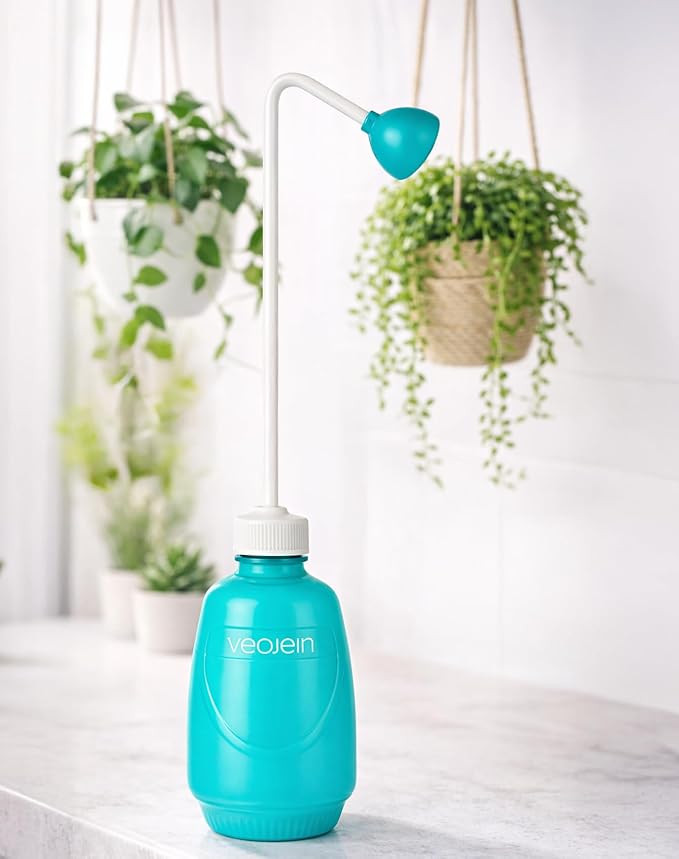 VEOJEIN Plant Watering Squeeze Bottle [16,2", Pack of 2], Long Spout Watering Can for Hanging Plants, Original Extended Design for Hard-to-Reach Plants Indoor & Outdoor Watering, 15 oz (Teal)