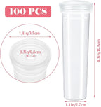 DAJAVE 100 Pack Floral Water Tubes 60 ML 4.3 Inch Plastic Water Tubes for Flowers, Clear Flower Vials with Caps for Fresh Flower Arrangements