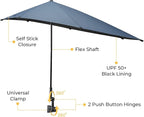 G4Free UPF 50+ Adjustable Beach Umbrella XL with Universal Clamp for Chair Stroller Wheelchair Golf Cart Bleacher Patio