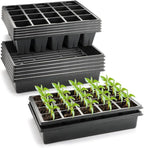 RooTrimmer 2.5 inch Square Pots 3.5 inch Deep 20 Cell Seedling Trays with Water Collection Nursery Trays (15"x11"x3") for Seeds Starting and Transplanting(5 Sets)
