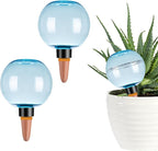 2 Pack Self Watering Globes 17oz Large Plant Watering Globes Top Fill, Self Water Planter Insert Indoor/Outdoor Plastic Water Bulbs Slow Release Terracotta for Plants, Blue