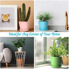 8 Pcs Plant Pots,3.8" Flower Pots,Gardening Gifts,Plastic Pot for Plants,Nursery Succulent Pot Planters for Indoor Plants,Small Flower Pots,Cute Plant Pots