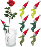 6PCS Plant Propagation Buddy, Plant Cutting Holders for Sprouts and Stems, Plant Supports Come with Colorful & Christmas Hats, Ideal for Decorating Indoor Garden and Propagation Station (Red)