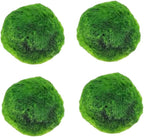 Plantas Naturales, 4-Pack Live Marimo Moss Balls, 2.7-2.9cm After Soaking - Natural Aquarium Plants for Fish Tank Decor & Ecological Bottles, Marimo Planta Viva
