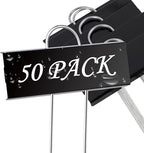 FORUP Metal Plant Labels, 50 Pack Garden Label Markers, Weatherproof Garden Stake Tags, Reusable Planting Gardening Markers, Black