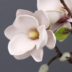 Artificial Flowers for Decoration,Simulated Flowers Simulation Big Magnolia Artificial Flower Orchid Fake Flowers Plant Living Room Home Wedding Decoration(White)