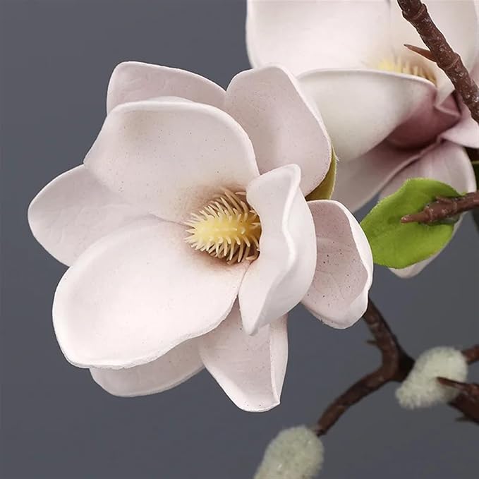 Artificial Flowers for Decoration,Simulated Flowers Simulation Big Magnolia Artificial Flower Orchid Fake Flowers Plant Living Room Home Wedding Decoration(Light Pink)