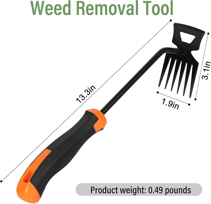SIXCAR Weed Remover Tool,Portable Garden Weeder Tool,New Manganese Steel Weeding Tools,for Hand Weeder for Vegetable Gardening Backyard Farm Planting & Uprooting Weeding Tool (Rubber 6-Tooth)