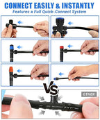 237FT All Quick-Connect Drip Irrigation System Kit with 40 Adjustable Nozzles, UV-Proof 1/2" & 1/4" PE Tubing, for Greenhouse, Lawn & Potted Plants Watering (40FT + 197FT)