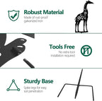 Solar Giraffe Metal Animal Stakes - Outdoor Decorative Garden Silhouette Lanterns