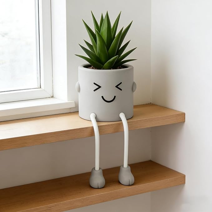 Cute Artificial Fake Plants Mini Succulents in Pots for Desk Decorations Bathroom Kitchen Desk Shelf Potted Plants Office Windowsill Faux Small Plants Decor Accessories 1PC