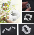 OJYUDD 300 PCS Plant Support Garden Clips,Tomato Vine Clips,Durable Crop Clips in White for Flower Vine Twine Tomato Orchid to Grow Upright and Healthier