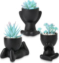 ALAGIRLS 3pcs Fake Blue Succulents Plant Sets,Plastic Artificial Plant Decor Indoor Small Potted Faux Succulents for Bathroom Living Room Office