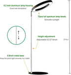 Yadoker 72 LEDs Full Spectrum Plant Grow Light for Indoor Plants，Height Adjustable, 6.3" Aluminum Housing,Automatic Timer with 8/12/16 Hours,10-Level Brightness,Black Plant Light,1 Pack