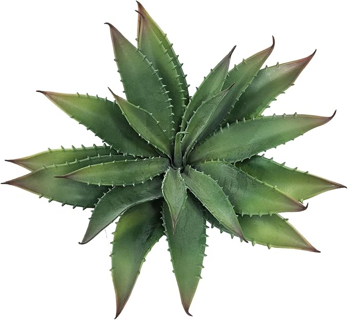 Artificial Aloe Vera Plant, 11Inch Realistic Large Fake Succulents for Indoor Outdoor Home Decor, Green