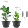 2 Pack 11 Inch Plant Pots with LED Grow Lights,Indoor Flower Pots with Full Spectrum Dimmable Lights,Drainage Holes & Plug,Soil Moisture Meter Included,Modern Planters for Home Office