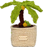 Handmade Crochet Bonsai Coconut Tree Potted Plant, Artificial Cactus Succulent, Realistic Miniature Desktop Plants, Cute Home Office Decor, Hand-knitted Cotton Yarn Gift (6 x 6 x 15 inches)
