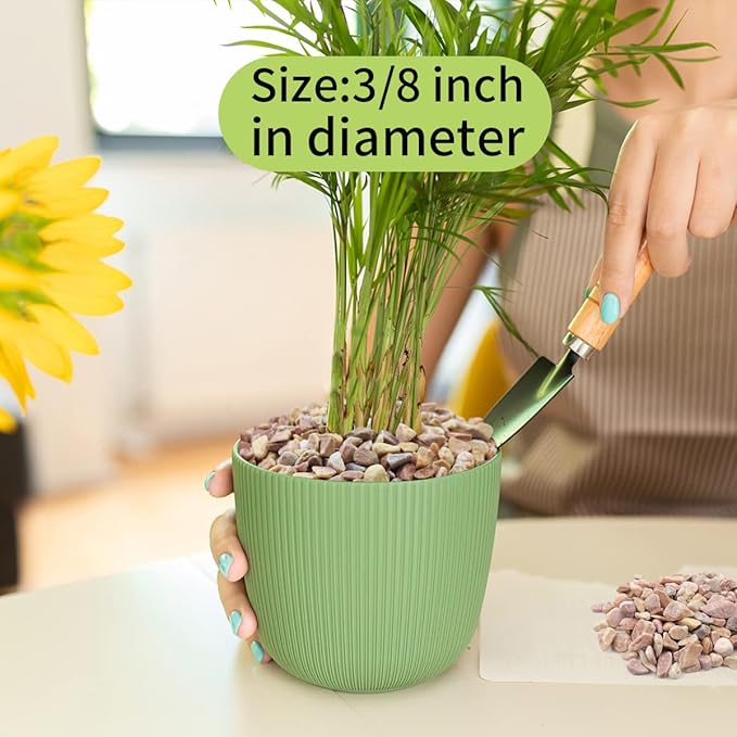 FANTIAN 10 LB Natural Pea Gravel Small Pebbles - 3/8 Inch Decorative Pebbles for Indoor Plants,Terrarium Rocks, Outdoor Decorative Rocks, Vase, Succulent Rocks, Aquarium Gravel and Landscaping Rocks