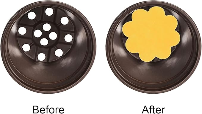 PATIKIL 5 Inch Plant Pot Hole Pad, 30 Pack Non-Woven Fabric Flower Shape Bonsai Bottom Soil Mat, Yellow