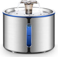 BOORCA Cat Water Fountain, 84oz/2.5L Stainless Steel Pet Water Fountain for Cats, Dogs and Multiple Pets, Automatic Dog Water Dispenser with Water Level Window, Ultra-Quiet Pump