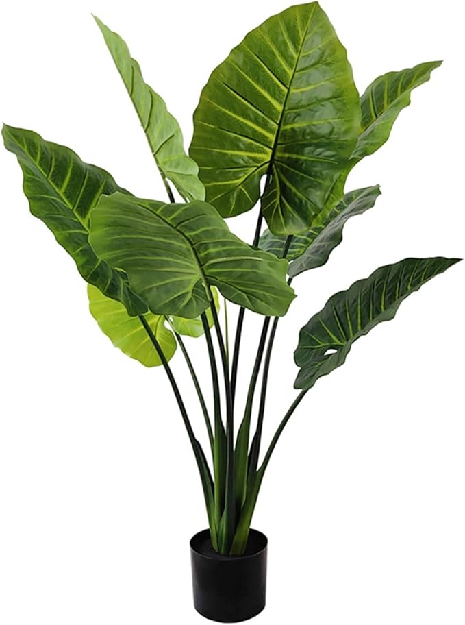 43in Artificial Birds of Paradise Plant - 8 Realistic Leaves, Non-Toxic Faux Indoor Plant for Home Office Decor Pet-Safe, Bendable Stems (43in-1pack)