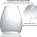 Desktop Glass Terrarium with Grow Light (H:7.8" D:6.7"), for Succulent, Moss, Miniature Gardening Landscape, Betta Fish Tank, Indoor Plant Growth, Office Home Decoration, Plant Lovers Gifts