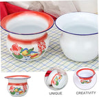 VANZACK Enamel Spittoon Portable Bedpan Urinal Pot for Adults and Children Vintage Style Durable Household Medical Aid