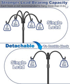 Upgrade 4-Hook Shepherds Hooks for Outdoor with Plastic Tube, 76" Heavy Duty Bird Feeder Pole with 5 Prongs Base, Adjustable Garden Hook for Solar Light, Hanging Plant, Wedding Decor, 2 Pack