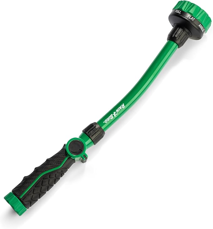 Rain Bird TCNZL8PWAND16 16" Watering Wand Garden Hose Nozzle, Thumb Control, Carbon Fiber Texture, 8-Pattern