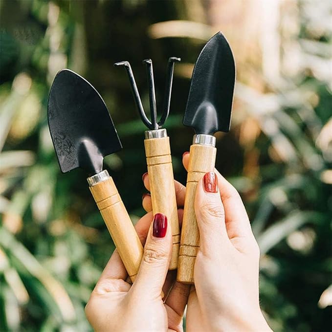 3PCS Mini Garden Tools Sets Durable Gardening Hand Tool Ergonomic & Rust Resistant for Women Kid Men Gardener
